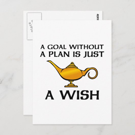 Carte Postale Un Objectif Sans Plan (Devant / Derrière)