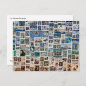 Carte Postale Un océan de timbres - Collection de timbres Collag (Devant / Derrière)