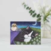 Carte Postale Un oeil attentif | Imaginaire Tuxedo Cat Art (Debout devant)