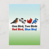 Carte Postale Un Oiseau, Deux Oiseaux... (Devant)