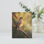 Carte Postale Un oiseau qui chante le matin (Debout devant)