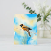 Carte Postale Un oiseau solitaire et coloré (Debout devant)