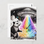 Carte Postale Un opossum et un OVNI (Devant / Derrière)