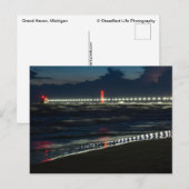 Carte Postale Un orage au parc d'état de Grand Haven (Devant / Derrière)