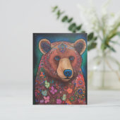 Carte Postale Un Ours Floral Coloré (Debout devant)