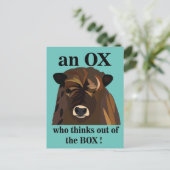Carte Postale Un Ox Qui Pense De La Boîte (Debout devant)