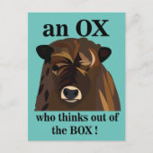 Carte Postale Un Ox Qui Pense De La Boîte (Devant)