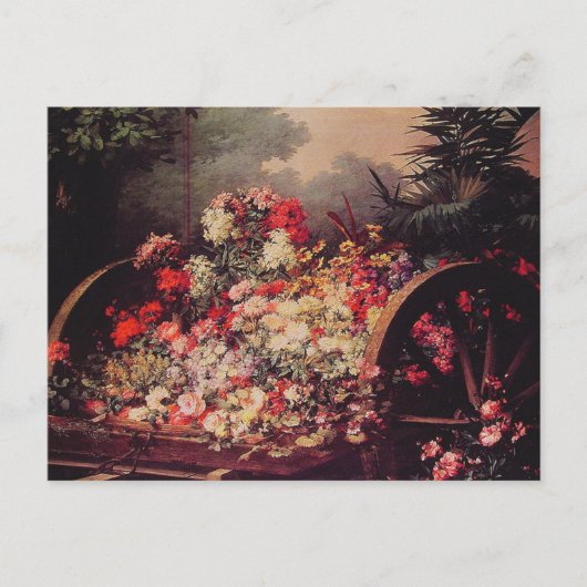Carte Postale Un panier de fleurs (Devant)