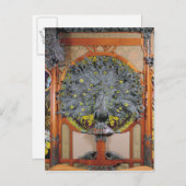 Carte Postale Un paon du panneau central d'une fresque (Devant / Derrière)