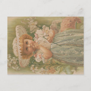 Carte Postale "Un Pâques naissant" Illustration vintage, vers 18