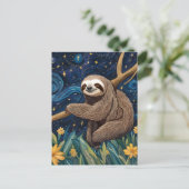 Carte Postale Un paresseux dans la Nuit étoilée (Debout devant)