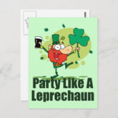 Carte Postale Un parti comme un Leprechaun (Devant / Derrière)