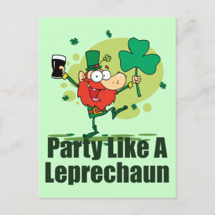 Carte Postale Un parti comme un Leprechaun