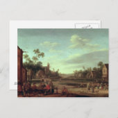 Carte Postale Un paysage de rivière boisée, 1646 (Devant / Derrière)