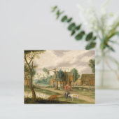 Carte Postale Un paysage de village (Debout devant)