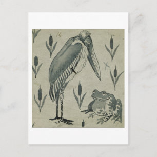 Carte Postale Un pélican et une grenouille en conversation (avec