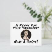 Carte Postale Un Penny Pour Vos Pensées (Debout devant)