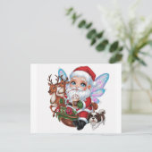 Carte Postale Un Père Noël de fée mignon avec éclat (Debout devant)