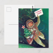 Carte Postale Un petit astronaute soviétique souhaite une bonne (Devant / Derrière)