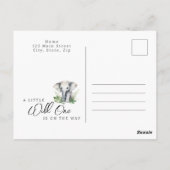 Carte Postale Un petit Baby shower sauvage Safari Elephant (Dos)