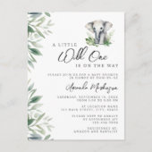 Carte Postale Un petit Baby shower sauvage Safari Elephant (Devant)