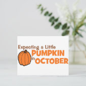 Carte Postale Un Petit Citrouille En Octobre (Debout devant)