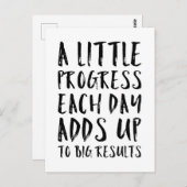 Carte Postale Un petit devis de motivation de progrès (Devant / Derrière)