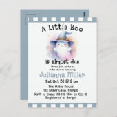 Carte Postale Un petit livre est presque dû mignon Baby shower f (Devant / Derrière)