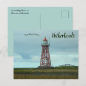 Carte Postale Un petit phare à Stavoren Pays-Bas (Devant / Derrière)