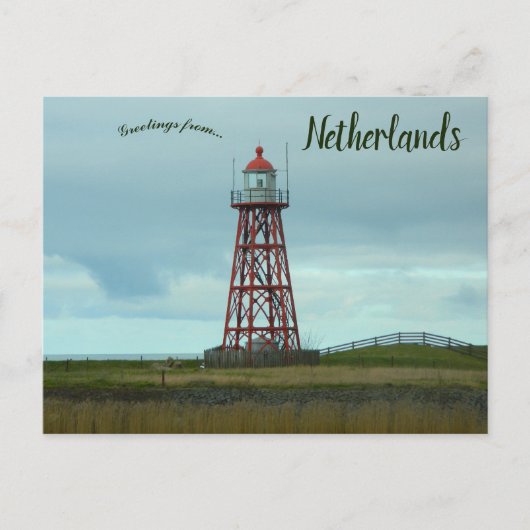 Carte Postale Un petit phare à Stavoren Pays-Bas (Devant)