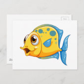 Carte Postale Un petit poisson jaune (Devant / Derrière)