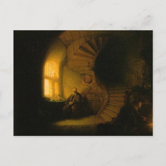 Carte Postale Un philosophe en méditation par Rembrandt Postcard (Devant)