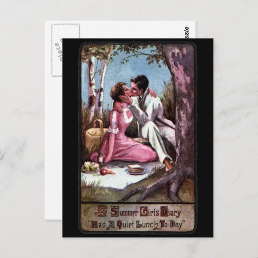 Carte Postale Un pique-nique et un baiser (Devant / Derrière)