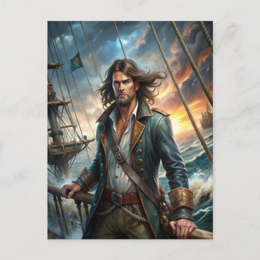 Carte Postale Un pirate d'un navire (Devant)