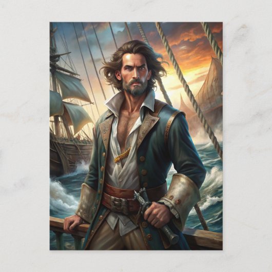 Carte Postale Un pirate d'un navire (Devant)