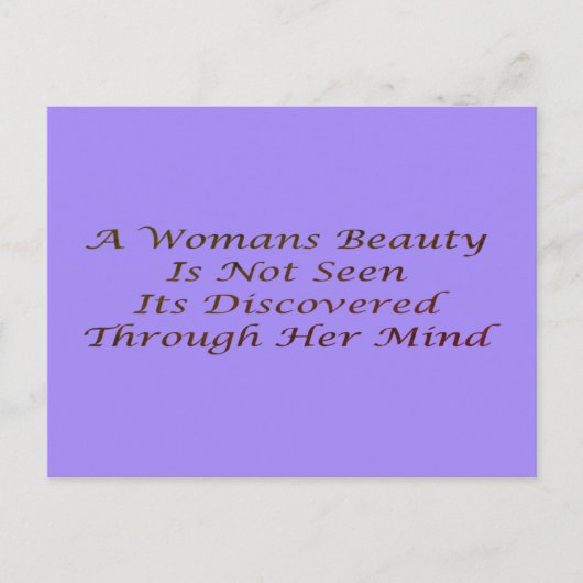 Carte Postale Un poème de message pour la beauté des femmes insp (Devant)