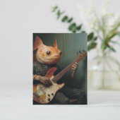 Carte Postale Un poisson drôle jouant à la guitare fantasy  (Debout devant)