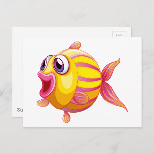 Carte Postale Un poisson gras et coloré (Devant / Derrière)