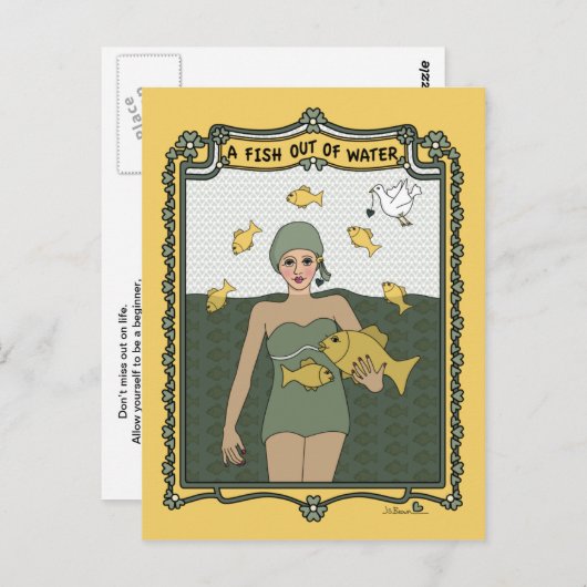Carte postale Un poisson hors de l'eau_C_ (Devant / Derrière)