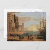 Carte Postale Un port maritime, 1639 (Devant / Derrière)