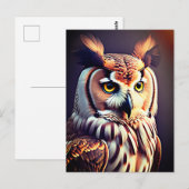 Carte Postale Un portrait de chouette (Devant / Derrière)