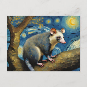 Carte Postale Un Possum dans la nuit étoilée