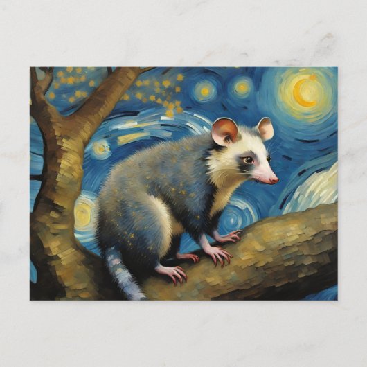 Carte Postale Un Possum dans la nuit étoilée (Devant)