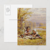 Carte Postale Un posy pour mère, 1867 (Devant / Derrière)