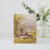 Carte Postale Un posy pour mère, 1867 (Debout devant)