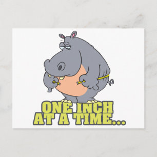 Carte Postale un pouce à un régime alimentaire hippo humour