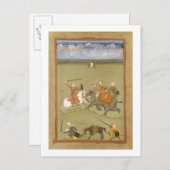 Carte Postale Un prince combattant ses ennemis sur un éléphant, (Devant / Derrière)