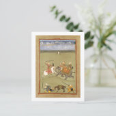 Carte Postale Un prince combattant ses ennemis sur un éléphant, (Debout devant)