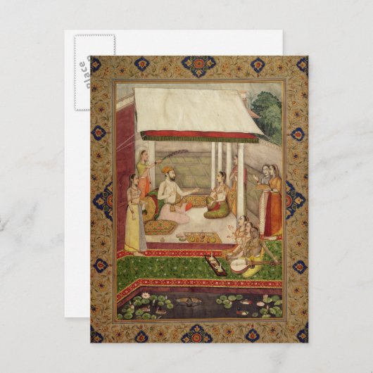 Carte Postale Un prince et une princesse qui écoutent la musique (Devant / Derrière)