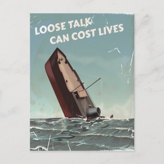 Carte Postale Un propos léger coûte des vies Affiche de la Secon (Devant)